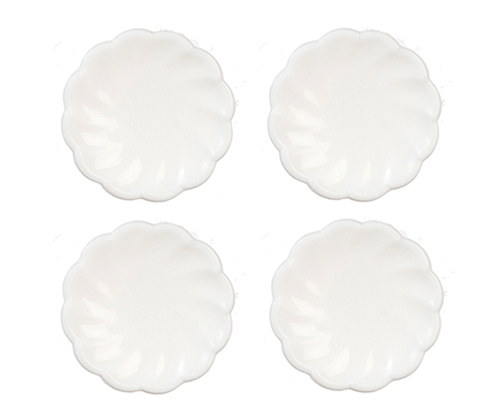4 Small Victorian Plates, White